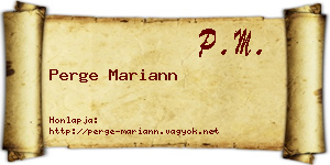 Perge Mariann névjegykártya