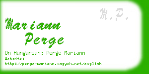 mariann perge business card